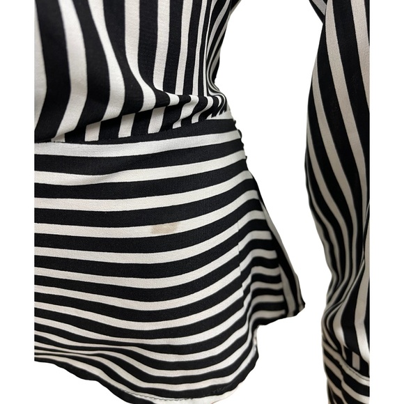 Ann Miller Women’s Size Small (G) Long Sleeve Keyhole Neck Tie Waist Striped Top - Picture 6 of 8